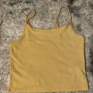 2 crop tops yellow one has small stain